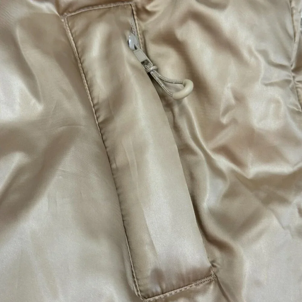 Beyond Yoga Women's‎ Pillow Puffer Vest Duck Down Zip Front Travertine Size L
